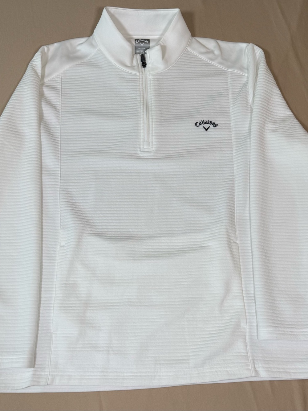 Callaway Men's White Pullover Quarter-Zip Golf Sweater, size XXL